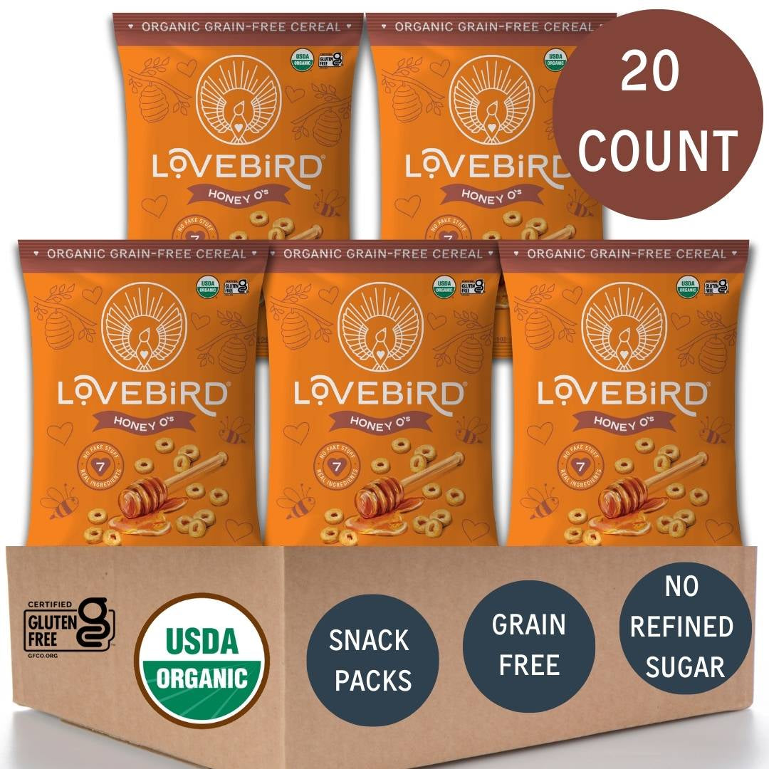 Lovebird Cereal Snack Packs 20 Count | Lovebird Cereal