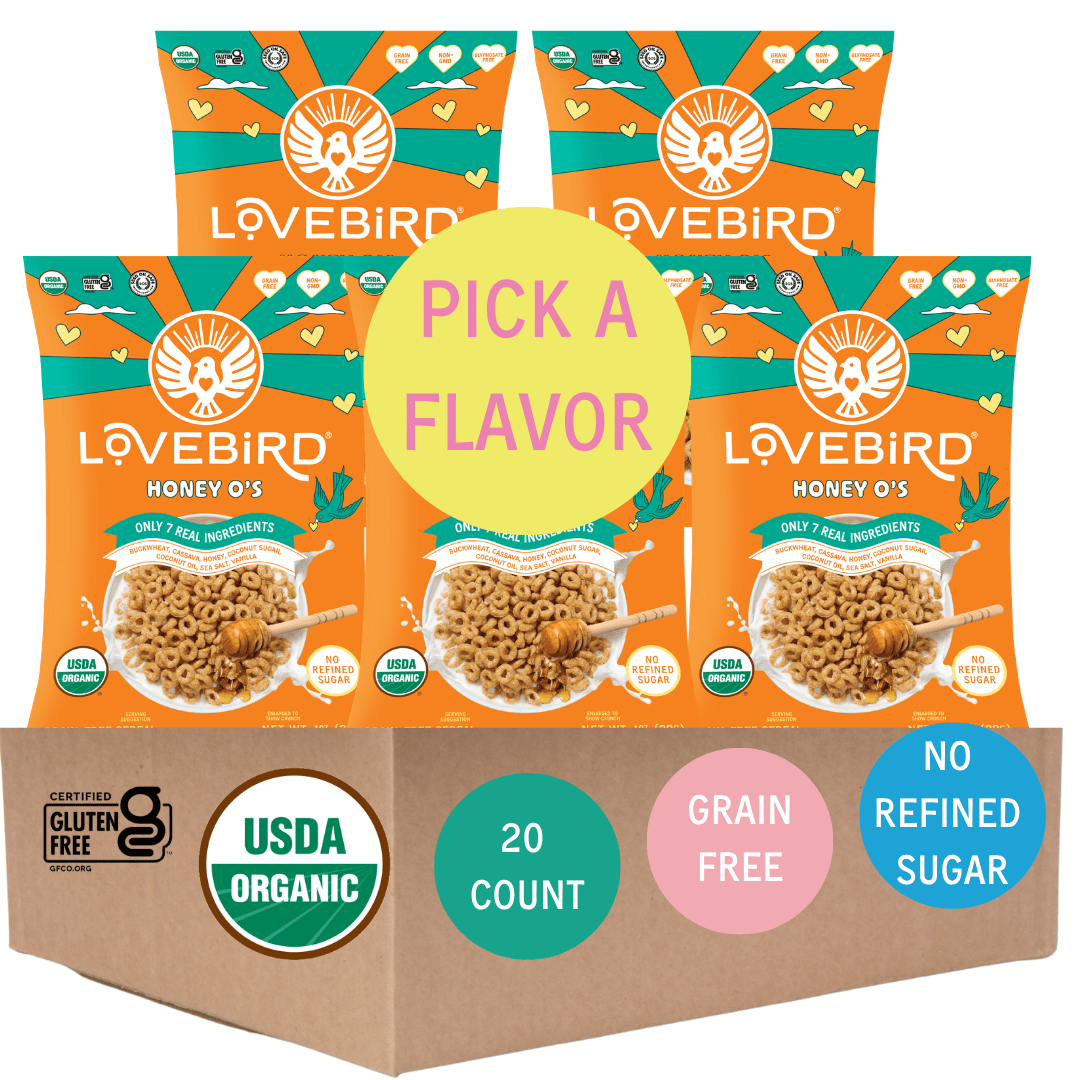 Lovebird Cereal Snack Packs 20 Count | Lovebird Cereal