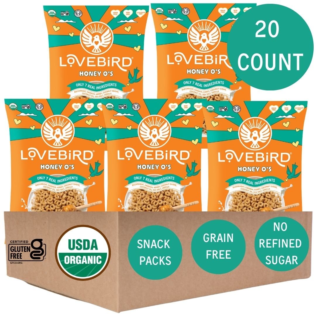 Lovebird Cereal Snack Packs 20 Count | Lovebird Cereal