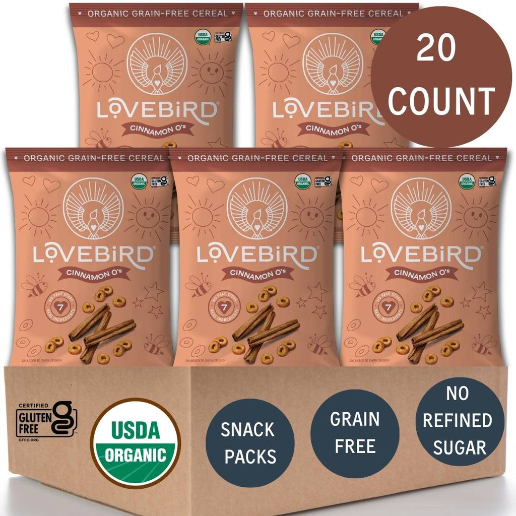 Lovebird Cereal Snack Packs 20 Count | Lovebird Cereal