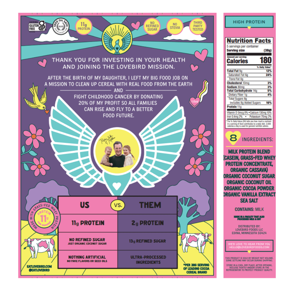 Grass - Fed High Protein Cereal 2 Pack - Lovebird Cereal