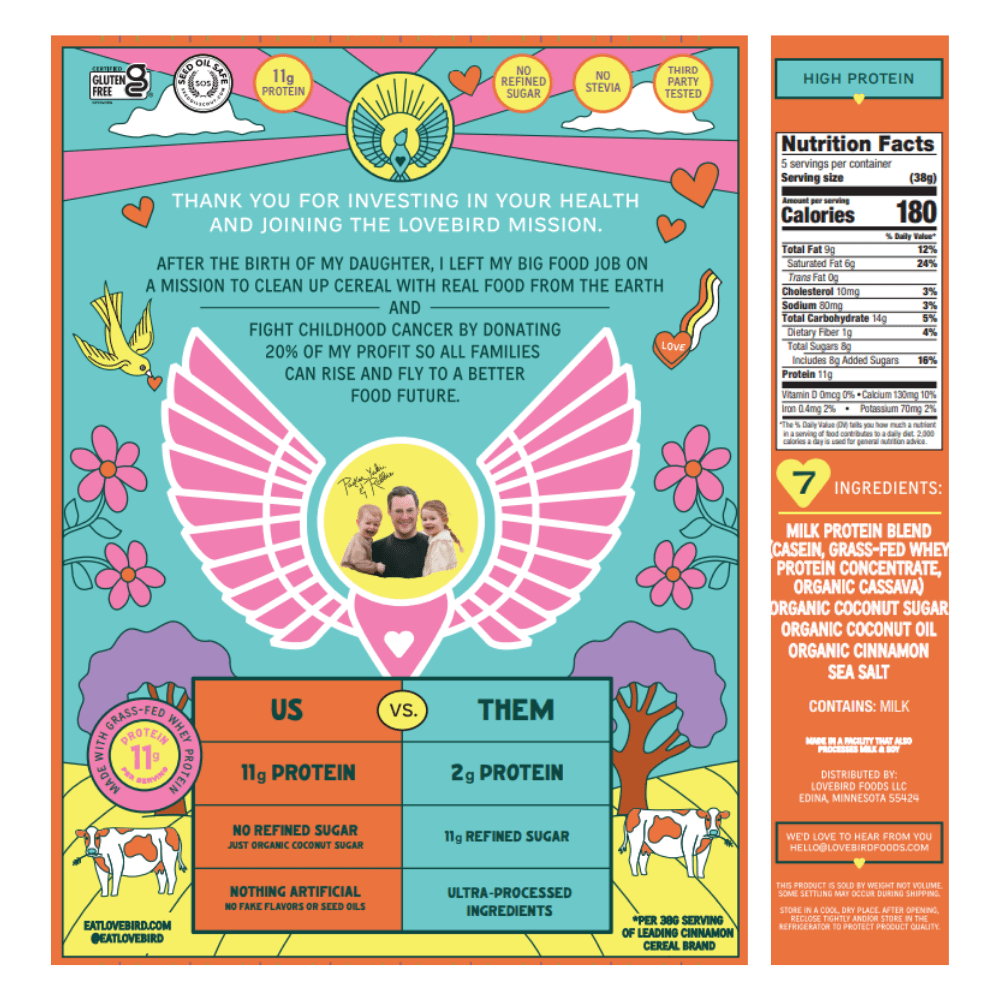 Grass - Fed High Protein Cereal 2 Pack - Lovebird Cereal